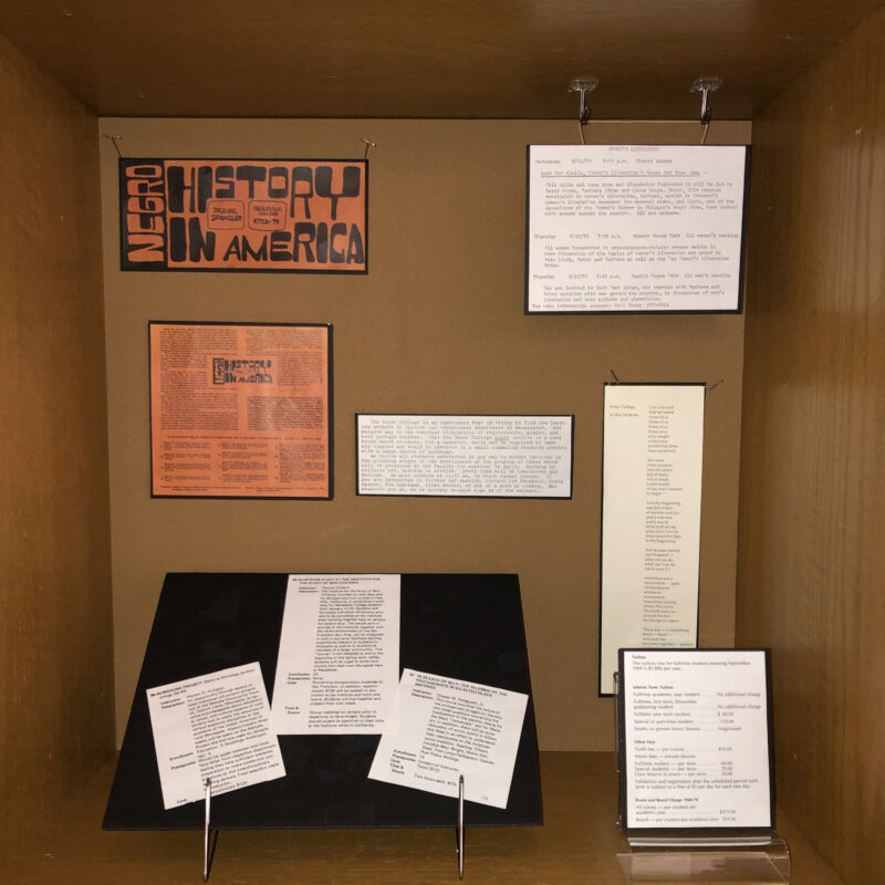 Class of 1970 archives exhibit case 10 event programs